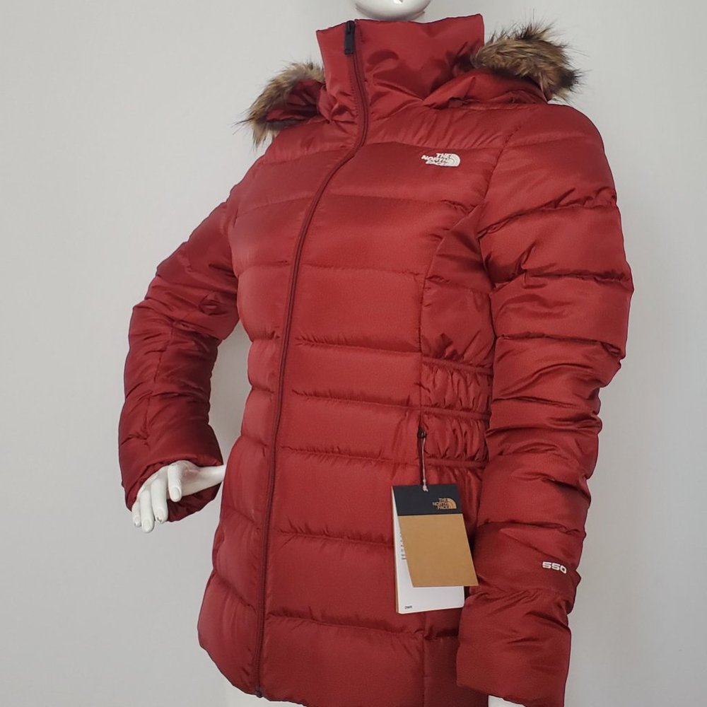 THE NORTH FACE WOMEN GOTHAM GOOSE DOWN PUFFER JACKET II Red size MEDIUM - Picture 2 of 6